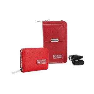 SET BILLETERA Y TARJETERO ROJO AC2674/2675 AGARRATE CATALINA