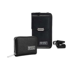 SET BILLETERA Y TARJETERO NEGRO AC2674/2675 AGARRATE CATALINA