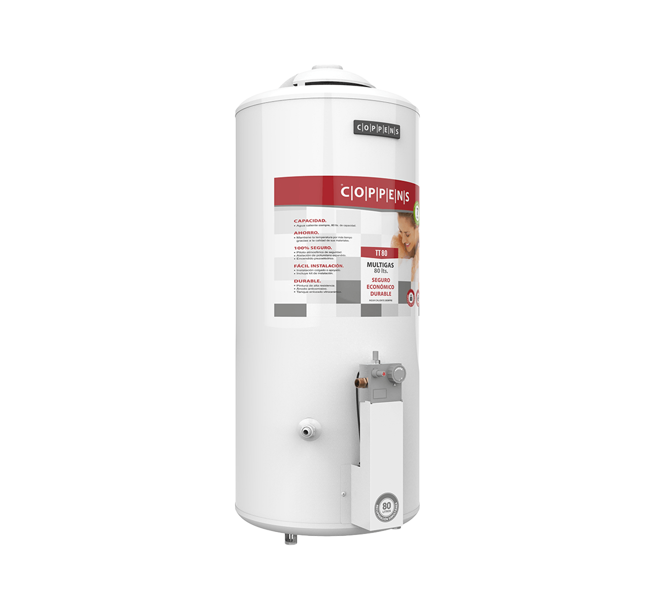 TERMOTANQUE A GAS 80 LTS TTQ80CO COPPENS